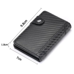Портфейл iUni P4, RFID, слот за 9 карти, карбонов печат - Img 12