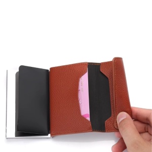 Портфейл iUni P6, RFID, слот за 9 карти, кафяв - Img 5