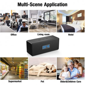 Шпионска камера в преносим високоговорител и настолен часовник iUni IP45, WiFi, Full HD, сензор за движение - Img 5