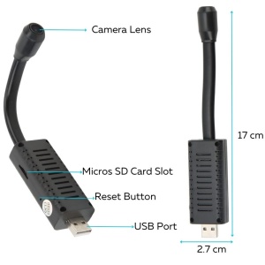 Шпионска камера iUni A12, Wi-Fi, 16GB, HD, сензор за движение, аларма, аудио-видео - Img 9