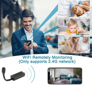 Шпионска камера iUni SpyCam A12, Wi-Fi, HD, Датчик за движение, Аларма, аудио-видео - Img 6