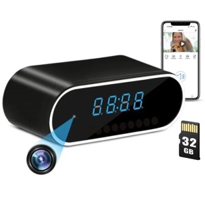 Шпионски часовник с Wi-Fi камера iUni IP07, Full HD, 32GB, 160°, нощно виждане, сензор за движение, P2P