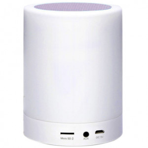 Bluetooth-Lautsprecher mit Lampe iUni M16, 4 W, USB, TF-Kartensteckplatz, mehrfarbige LED, silberfarben - Img 2