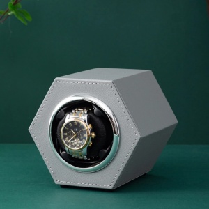 iUni Кутия за навиване на автоматични часовници, Watch Winder, Еко кожа, Сиво - Img 10
