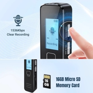 iUni 007 Мини цифров рекордер, 16GB, Автономност 17 часа, MP3 плейър - Img 3