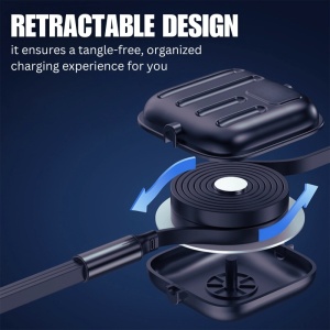 iUni B23 5-in-1 Retractable Fast Charging Cable, 100 W, fast charging, 120 cm, USB-A/USB-C to Micro-USB, Lightning, Type-C, iPhone, Samsung, Huawei, Xiaomi, AirPods, MacBook - Img 10