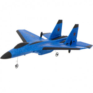 iUni FX820 изтребител с дистанционно управление, SU-35, жироскоп, удароустойчив, син - Img 10