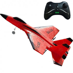 iUni FX820 изтребител с дистанционно управление, SU-35, жироскоп, удароустойчив, червен - Img 5