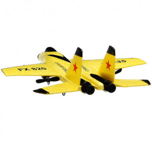 iUni FX820 op afstand bestuurbare straaljager, SU-35, gyroscoop, schokbestendig, geel - Img 5