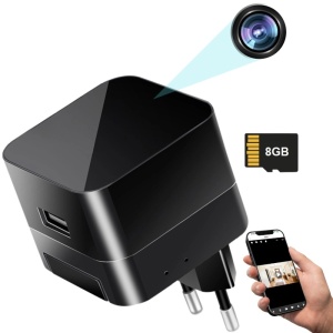 iUni IP90 Mini-USB-camera Oplader IP90, wifi, 8 GB, Full HD, nachtzicht, liveweergave op de telefoon