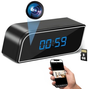iUni IP99 Mini Table Clock with Camera, Full HD, 8GB, 150°, night vision, live view on your phone