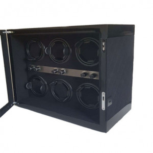 iUni Luxury 6-Watch Winder, Black - Img 9