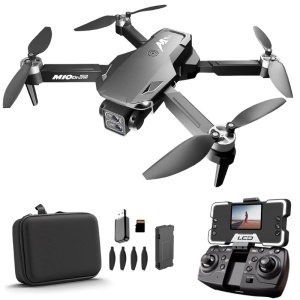 iUni M10 Drohne mit 2 Kameras, 2,4-Zoll-LCD-Bildschirm, Wi-Fi-FPV, microSD-Karte inklusive, zusammenklappbar, Live-Übertragung auf das Smartphone
