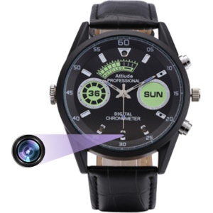iUni SpyCam WP30-horloge, Full HD-spionagecamera, nachtzicht, foto's, video, voicerecorder, 32 GB