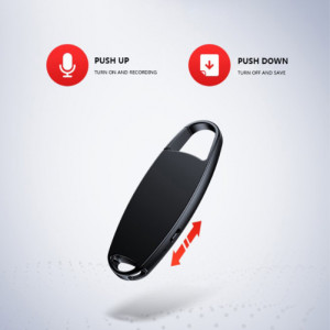 iUni V13 Шпионски калъф за носене, 32GB, 43 часа, MP3 плейър, гласово активиране, черен - Img 6