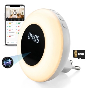 Versteckte Kamera in einer Nachttischlampe und einer Digitaluhr iUni IP71, WLAN, 8 GB, Full HD, Nachtsicht, Live-Überwachung