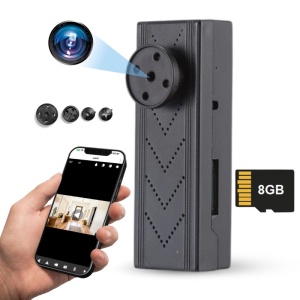 Μίνι κάμερα iUni IP131, κουμπί, Wi-Fi, προβολή 4K, κάρτα MicroSD 8 GB