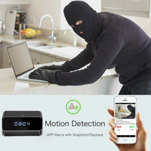 Ρολόι iUni Spy IP27, κάμερα κατασκοπείας 1080p Full HD, ασύρματη, P2P, νυχτερινή όραση, εγγραφή φωνής και βίντεο, Υποδοχή κάρτας microSD - Img 9