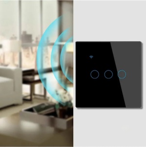 Интелигентен сензорен превключвател, WiFi, Защитно стъкло, iUni 3G, 10A, Гласово управление, Smart Life / Tuya, LED, черен - Img 10