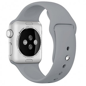 Каишка iUni за Apple Watch 1/2/3/4/5/6/7 42 мм Силикон Сив - Img 2