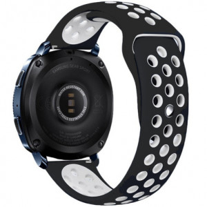 Каишка iUni Спортен 20 мм за Gear S2 Силикон Черен/Бял - Img 4