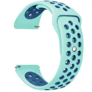 Каишка iUni Спортен 22 мм за Gear S3 Силикон Turquoise/Син - Img 1