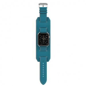 Каишка iUni Cuff за Apple Watch 1/2/3/4/5/6/7 40 мм Еко кожа Син - Img 5