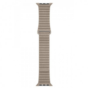Каишка iUni Leather Loop за Apple Watch 1/2/3/4/5/6/7 42 мм Еко кожа Крем - Img 4