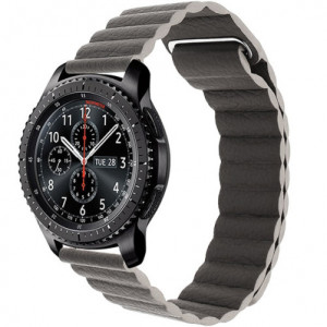 Каишка iUni Leather Loop 20 мм за Gear S2 Еко кожа Сив - Img 2
