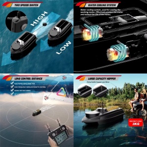 Лодка за риболовна стръв iUni V030, GPS, Сонар Търсач на риба, Транспортна чанта, 20000mAh, 800m, 15km/h, 2.4GHz дистанционно управление - Img 6