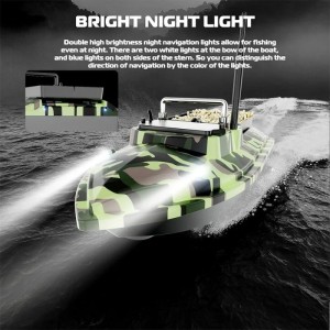 Лодка за риболовна стръв iUni V050, 500m, капацитет 2 кг, 18000mAh, 10km/h, 2.4GHz дистанционно управление, Камуфлажно зелено - Img 7