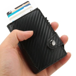 Портфейл iUni P4, RFID, слот за 9 карти, карбонов печат - Img 1