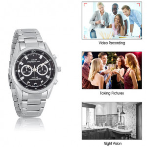 Часовник iUni SpyCam WP60, Full HD Шпионска камера, Нощно виждане, Фотография, Видео, Диктофон, 32 GB - Img 5
