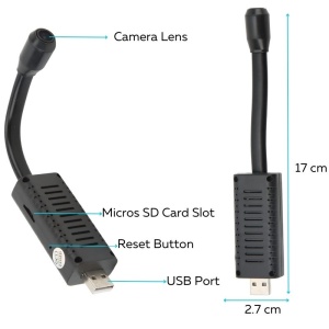 Шпионска камера iUni A12, Wi-Fi, 32GB, HD, сензор за движение, аларма, аудио-видео - Img 9