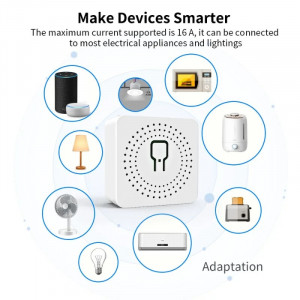 iUni DS2 Smart Relay, WiFi, 16A, Smart Life / Tuya Smart, програмируем, гласово управление - Img 4