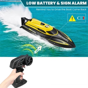 iUni HJ812 Boot met afstandsbediening, RC-raceboot, 25 km/u, 2,4 GHz, geel - Img 8