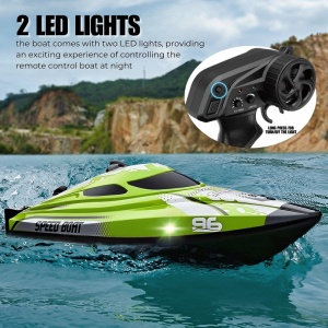 iUni HJ820 op afstand bestuurbare boot, RC-snelheidsboot, snelheid 25 km/u, 2,4 GHz, groen - Img 8