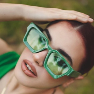 iUni iEye Ρετρό τετράγωνα γυαλιά ηλίου, UV400, πράσινα - Img 7