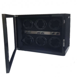 iUni Luxury 6-Watch Winder, Black - Img 8