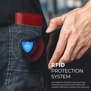 iUni P2 Geldbörse, RFID, Platz für 6 Karten, Burgunderrot - Img 3