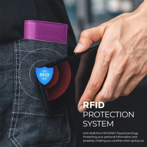 iUni P2-portemonnee, RFID, ruimte voor 6 pasjes, magenta - Img 4