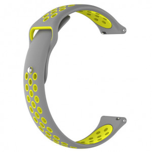 iUni Sport-bandje 20 mm voor Gear S2, siliconen, grijs/geel - Img 6