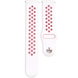 iUni Sport-bandje 22 mm voor Gear S3, siliconen, wit/roze - Img 2