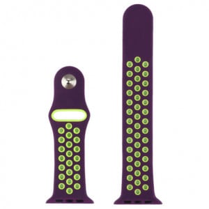 iUni sportbandje voor Apple Watch 1/2/3/4/5/6/7 40 mm siliconen paars/groen - Img 8