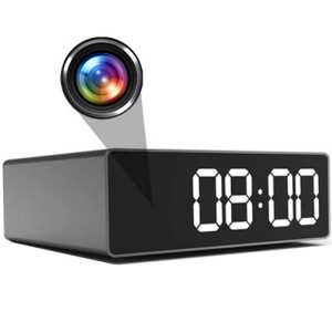 iUni SpyCam IP33-horloge, wifi, Full HD-spionagecamera, 150 graden beeldhoek, P2P, nachtzicht, bewegingssensor