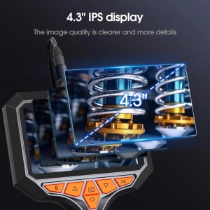 iUni VC43-RD Industrielle Fahrzeuginspektionskamera, 4,3-Zoll-IPS-Bildschirm, halbstarres Kabel, Länge 2 m, 1080p, 8 einstellbare LEDs, 8-mm-Objektiv, MicroSD-Kartensteckplatz, Wasserdichtigkeit IP67, 2600 mAh - Img 3