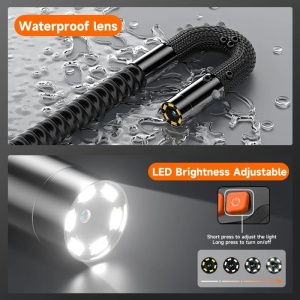 iUni VSP43-D Industriële auto-inspectiecamera, 180° draaibaar, bediening met joystick, 4,3" IPS-scherm, kabellengte 1,5 m, 1080P, 8 instelbare leds, 8,5 mm lens, waterdichtheid IP67, 3000 mAh - Img 5
