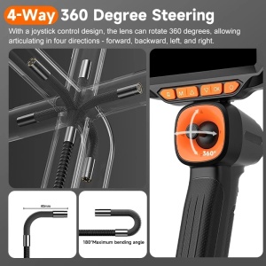 iUni VSP50 PRO Industriële auto-inspectiecamera, 720° draaibaar, bediening met joystick, 5" IPS-scherm, kabellengte 1 m, 1080p, 6 instelbare leds, 6 mm lens, IP67 waterdicht, 4000 mAh - Img 3