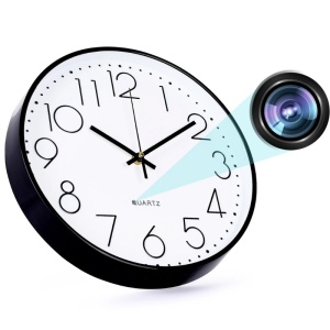 iUni W31 Spionagekamera in Form einer Wanduhr, WLAN, Full HD, microSD-Kartensteckplatz, Schwarz-Weiß - Img 2