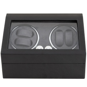 iUni Watch Winder 4 + 6 θέσεις αποθήκευσης, οικολογικό δέρμα, μαύρο - Img 11